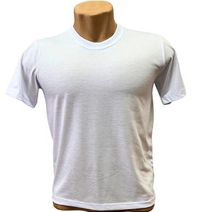 CAMISETA BÁSICA BRANCA 100% POLIÉSTER - LINHA SUPREME/ANTI-PILLING