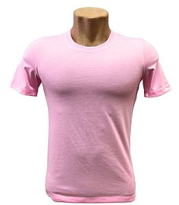 CAMISETA BÁSICA ROSA BEBÊ 100% POLIÉSTER