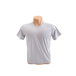 CAMISETA BÁSICA CINZA NÉVOA 100% POLIÉSTER