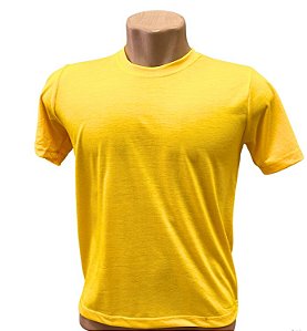 CAMISETA BÁSICA AMARELO OURO 100% POLIÉSTER