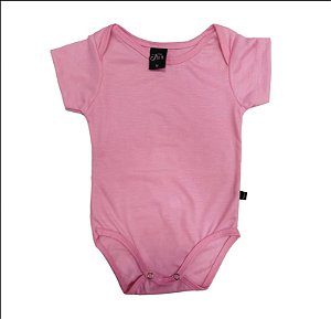 BODY INFANTIL ROSA CHICLETE 100% POLIÉSTER
