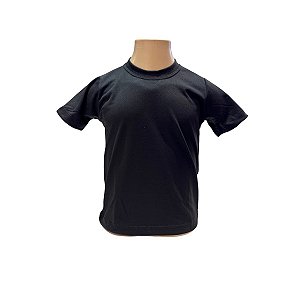 Camiseta Infantil Preta 100% Poliester