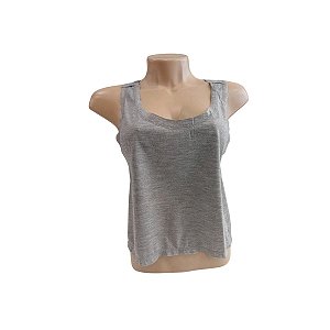 CROPPED FITNESS CINZA 100% POLIÉSTER