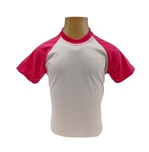 CAMISETA RAGLAN INFANTIL ROSA-LINHA SUPREME/ANTI-PILLING