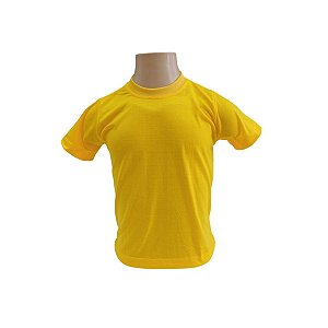 CAMISETA INFANTIL AMARELO OURO 100% POLIÉSTER-LINHA SUPREME/ANTI-PILLING
