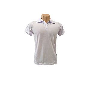 CAMISETA POLO BRANCA 100% POLIÉSTER-SUPREME ANTI PILLING