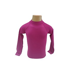 CAMISETA INFANTIL POLIAMIDA FUCSIA COM PROTEÇÃO UV 50%