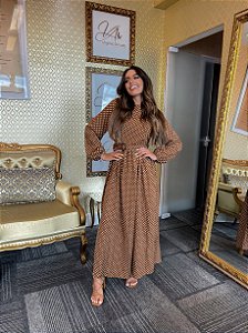 Vestido Marrom Poá