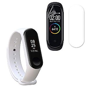 Kit Pulseira Silicone Flexível Preta Xiaomi Mi Band 4 + Película Protetora  Grátis - Sky Dreams