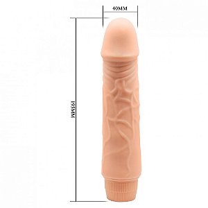 Pênis de borracha com vibração 19,5cm x 4cm