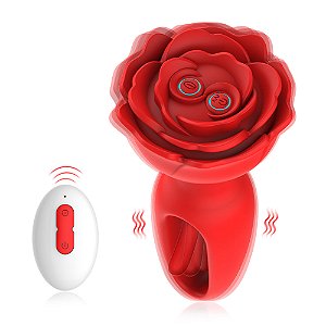 Plug em formato de flor com vibração e controle remoto