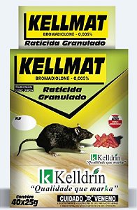 Kellmat Raticida Granulado Caixa com 40 unidades de 25G- Kelldrin
