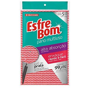 Pano Esfrebom Multiuso Vermelho C/ 5 Peças - Bettanin