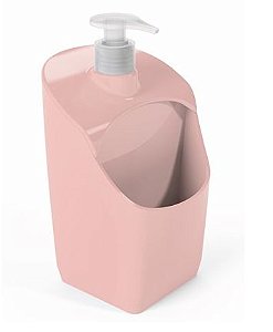 Dispenser C/ Suporte para Esponja Rosa Sólido