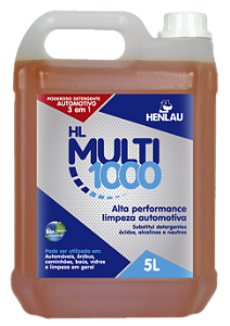 HL MULTI 1000 DETERGENTE MULTIUSO 3 EM 1 BIODEGRADAVEL 5L - HENLAU