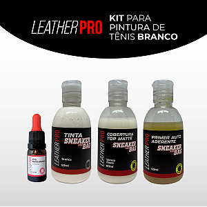 KIT PARA PINTAR TENIS E SOLADO BRANCO - LEATHER PRO