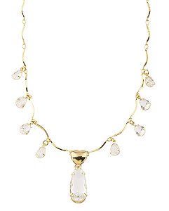 CHOKER DOURADA CORAÇÃO COM GOTA EM ZIRCÔNIAS