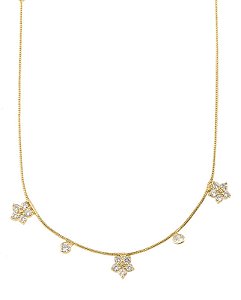 CHOKER DOURADA FLOR CRAVEJADA EM ZIRCÔNIAS