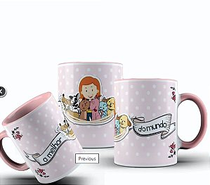 Caneca Alça e Interior Rosa