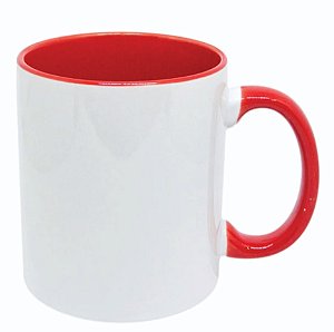 Caneca Alça e Interior Vermelha