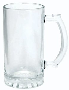 Caneca de Chopp Lisa em Vidro Cristal para Sublimação 475ml