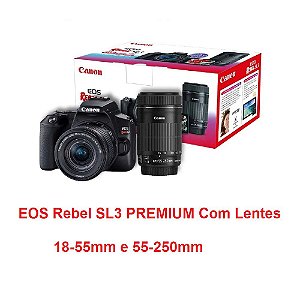Câmera Canon Sl3 Premium Kit Com Lente Ef-s 18-55mm Stm + Ef-s 55-250mm Stm