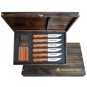 Kit Churrasco  Faqueiro Tramontina Jumbo Personalizado - 12 Peças KE 022