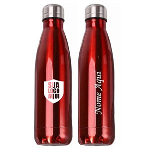 Garrafa Térmica Vermelha Inox 500 ml - Personalizada