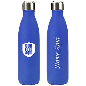 Garrafa Térmica Azul Inox 500 ml - Personalizada
