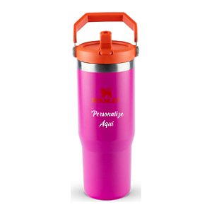 Garrafa Térmica Tumbler Flip Straw Stanley Pink Vivid Violet 887 ml - Personalizada