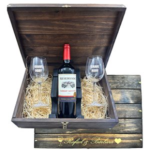 Kit Vinho Chileno com Taças - Personalizado