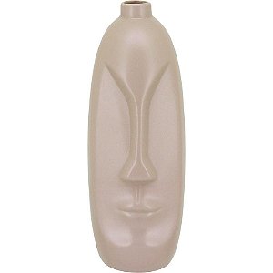 Vaso Face Em Cerâmica Bege - GS