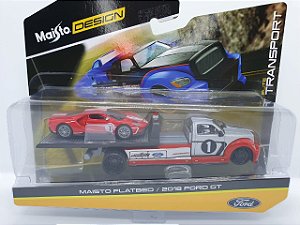 Maisto Flatbed + Ford GT 2018 - Escala 1/64 - Maisto Elite Transport