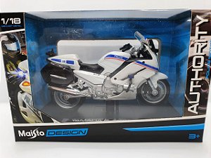 Miniatura Yamaha FJR1300A - Versão Policia Francesa - 1/18 - Maisto Authority Police Motorcycles
