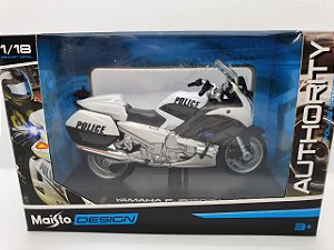 Miniatura Yamaha FJR1300A - Versão Policia Americana- 1/18 - Maisto Authority Police Motorcycles