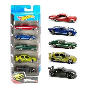 Pack com 5 Miniaturas Hot Wheels - Velozes e Furiosos