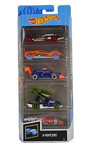 Pack com 5 Miniaturas Hot Wheels - x raycers ghp59