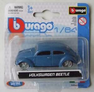 Miniatura Volkswagen Beetle Azul - Escala 1/64 - BBurago