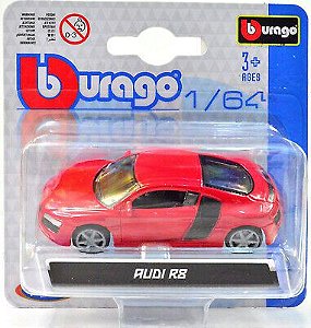 Miniatura Audi R8 Vermelha - Escala 1/64 - BBurago