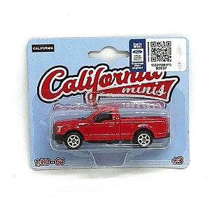 Miniatura Ford F-150 Vermelha - Escala 1/64 - California Minis