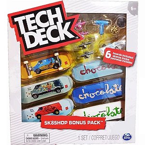 TECH DECK SKATE DE DEDO SHOP BONUS PACK COM 6 UNIDADES - SUNNY