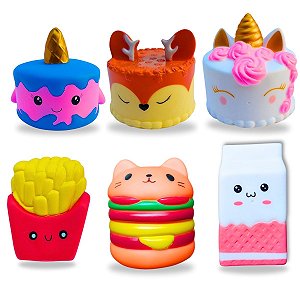 Brinquedo De Banho Para Bebê Kit 6 Lanchinhos Vinil Macio