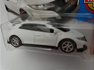 1:64 HONDA CIVIC TYPE R BRANCO - COM RODAS DE BORRACHA CUSTOMIZADAS