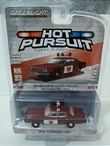Miniatura Policia Minnesota - Plymouth Fury 1978 - Hot Pursuit - Escala 1/64
