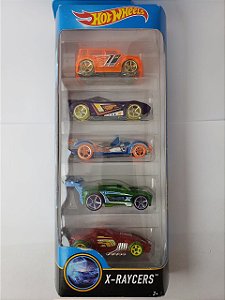 Pack com 5 Miniaturas Hot Wheels - X Raycers