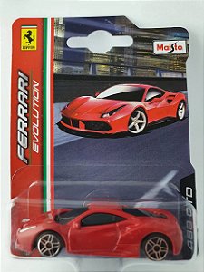 Miniatura Ferrari 488 GTB Escala 1/64 Burago Ferrari Evolution