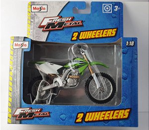 Miniatura Moto Kawasaki KX 250 Maisto - Escala 1/18 16 cm