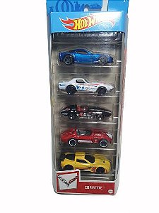 Pack com 5 Miniaturas Hot Wheels - Corvette