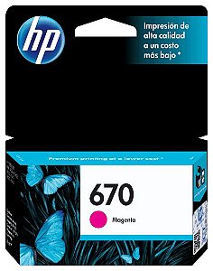 C.I. HP 670 - CZ115AB MAGENTA P/ DESKJET 4616/ 4625/ 5525. Cest: 2101800