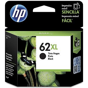 Cartucho de Tinta HP 62 XL Black C2P05AL Deskjet 5645, Envy 5540, Envy 5642, Officejet 200, Officejet 200c, Officejet 250, Officejet 5742. 12ml